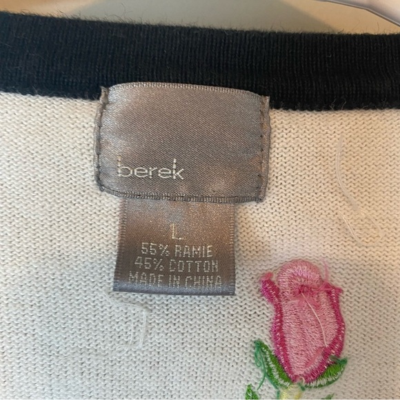 Berek White Cardigan with Pink Floral Embroidery - Picture 4 of 7